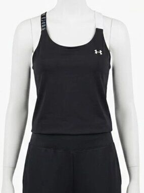 Under Armour Women's LG Tank Top Black Athletic Strappy Workout Top
